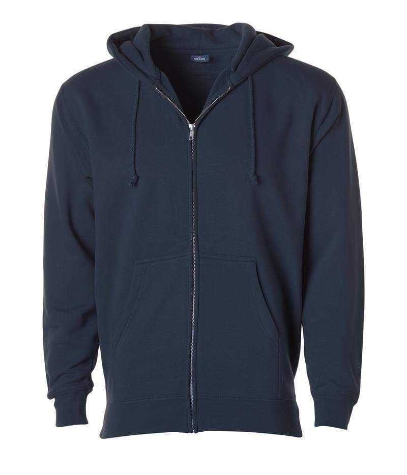 INDEPENDENT IND4000Z-P1, Ind4000z - Men's Heavyweight Zip Hooded Sweatshirt (army, Black, Charcoal, Charcoal Heather, Forest Camo), Navy