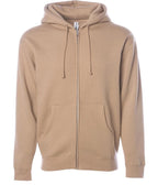 INDEPENDENT IND4000Z-P2, Ind4000z - Men's Heavyweight Zip Hooded Sweatshirt (grey Heather, Gunmetal Heather, Navy, Red, Royal), Sandstone