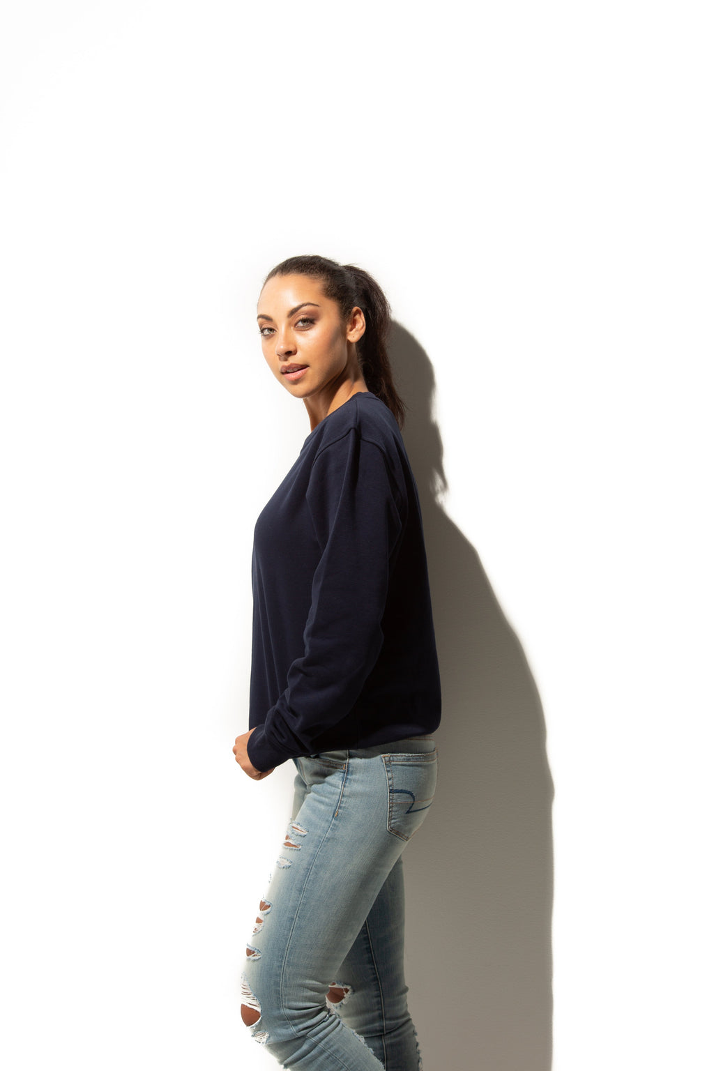 Just Like Hero HERO-1020, Unisex Blank Crewneck Sweatshirt, Navy Blue