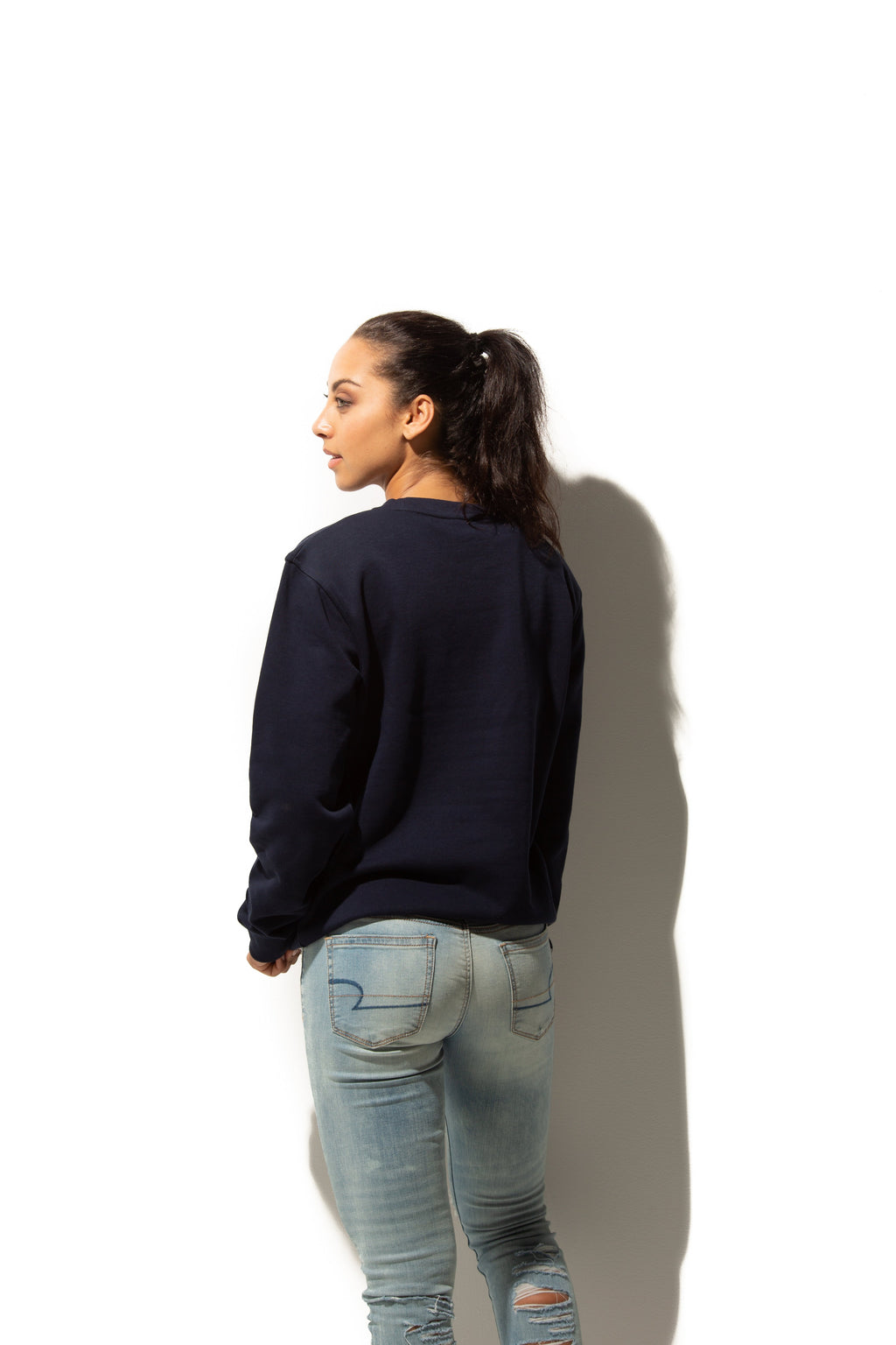 Just Like Hero HERO-1020, Unisex Blank Crewneck Sweatshirt, Navy Blue