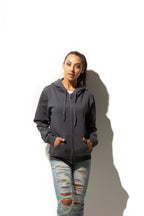 Just Like Hero HERO-3020, Unisex Full Zip Hoodie, Dark Heather