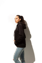 Just Like Hero HERO-3020, Unisex Full Zip Hoodie, Black