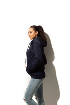 Just Like Hero HERO-3020, Unisex Full Zip Hoodie, Navy Blue