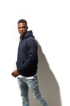 Just Like Hero HERO-2020, Unisex Blank Hoodie, Navy Blue