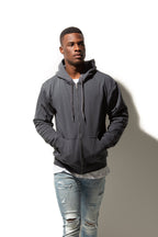 Just Like Hero HERO-3020, Unisex Full Zip Hoodie, Dark Heather