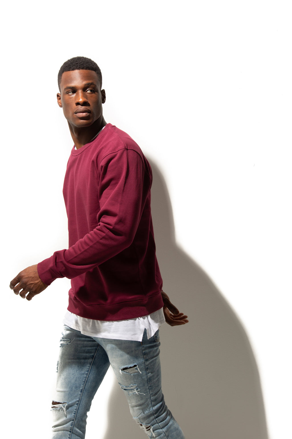 Just Like Hero HERO-1020, Unisex Blank Crewneck Sweatshirt, Maroon