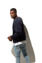 Just Like Hero HERO-1020, Unisex Blank Crewneck Sweatshirt, Navy Blue