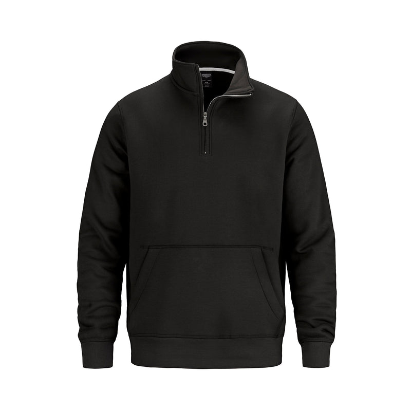 Muskoka Trail L00602, - Fairmount - 1/4 Zip Sweatshirt W/ Pouch Pocket, Black