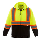 CX2 Hi-Vis L00682, - Freedom - Hi-vis Full Zip Hooded Sweatshirt, Hi-Vis Yellow