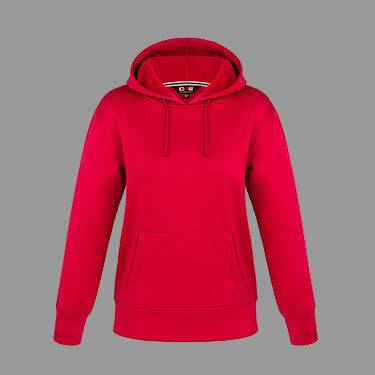 CX2 L00688, - Palm Aire - Ladies Polyester Pullover Hooded Sweatshirt, Red