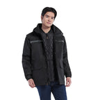 CX2 L01120, - Pinnacle - Heavy Duty 3 In 1 Parka W/ Detachable Hood, Black