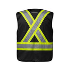 CX2 Hi-Vis L01145, - Vanguard - Tricot Hi-vis 5 Point Tear-away Vest - Dual Sized, Black