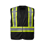 CX2 Hi-Vis L01145, - Vanguard - Tricot Hi-vis 5 Point Tear-away Vest - Dual Sized, Black