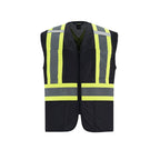 CX2 Hi-Vis L01150, - Scout - Adult Tricot Hi-vis Zipper Front Vest, Black