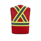 CX2 Hi-Vis L01150, - Scout - Adult Tricot Hi-vis Zipper Front Vest, Red