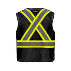 CX2 Hi-Vis L01155, - Sentinel - Mesh Hi-vis 5 Point Tear-away Vest - Dual Sized, Black