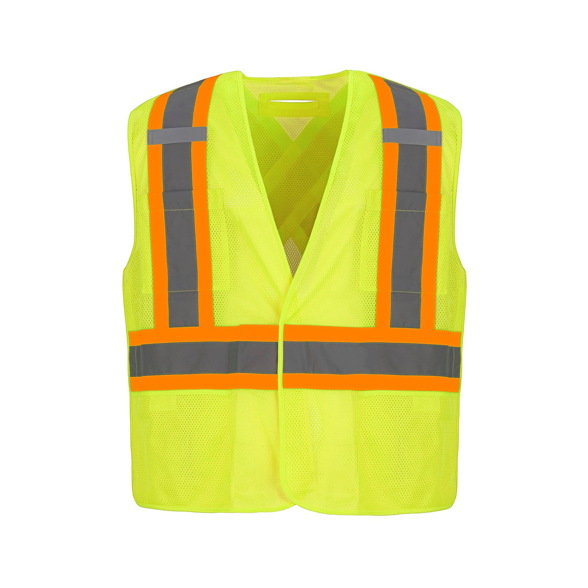 CX2 Hi-Vis L01155, - Sentinel - Mesh Hi-vis 5 Point Tear-away Vest - Dual Sized, Fluorescent Yellow