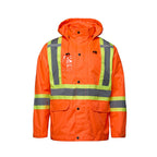 CX2 L01205, - Storm - Full Length Hi-viz Raincoat With Detachable Hood, Fluorescent Orange