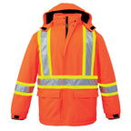 CX2 Hi-Vis L01250, - Armour - Hi-vis Insulated Parka W/ Detachable Hood, Hi-Vis Orange