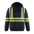 CX2 Hi-Vis L01277, - Peterbuilt - Hi-vis 3 In 1 Bomber Jacket W/ Detachable Hood, Black