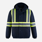 CX2 Hi-Vis L01277, - Peterbuilt - Hi-vis 3 In 1 Bomber Jacket W/ Detachable Hood, Navy