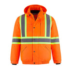 CX2 Hi-Vis L01277, - Peterbuilt - Hi-vis 3 In 1 Bomber Jacket W/ Detachable Hood, Hi-Vis Orange