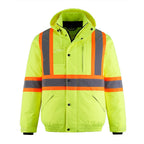 CX2 Hi-Vis L01277, - Peterbuilt - Hi-vis 3 In 1 Bomber Jacket W/ Detachable Hood, Hi-Vis Yellow