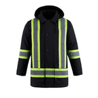 CX2 Hi-Vis L01292, - Kingpin - Cotton Canvas Hi-vis Insulated Parka W/ Detachable Hood, Black