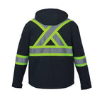 CX2 Hi-Vis L01305, - Shield - Hi-vis Softshell Jacket W/ Detachable Hood, Navy