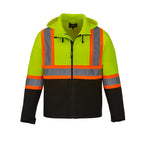 CX2 Hi-Vis L01305, - Shield - Hi-vis Softshell Jacket W/ Detachable Hood, Hi-Vis Yellow