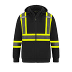 CX2 Hi-Vis L01380, - Infinity - Hi-vis Full Zip Hooded Sweatshirt W/ Detachable Hood, Black