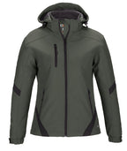 CX2 L03201, - Typhoon - Ladies Insulated Softshell Jacket W/ Detachable Hood, Gunmetal/Black