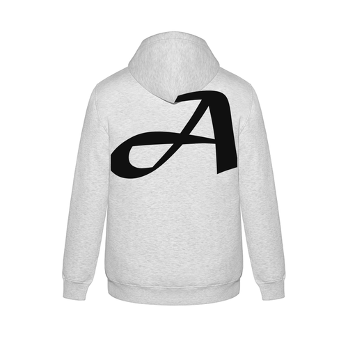 Alphabet A Hoodie 9 inch calligraphy Black ink, Ash