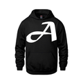 Alphabet A Hoodie 9 inch calligraphy White ink, Black