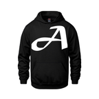 Alphabet A Hoodie 9 inch calligraphy White ink, Black
