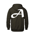 Alphabet A Hoodie 9 inch calligraphy White ink, Brown