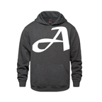 Alphabet A Hoodie 9 inch calligraphy White ink, Charcoal