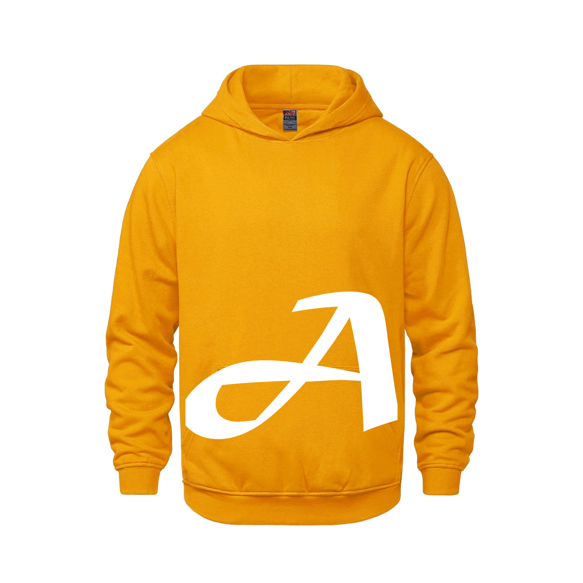 Alphabet A Hoodie 9 inch calligraphy White ink, Gold