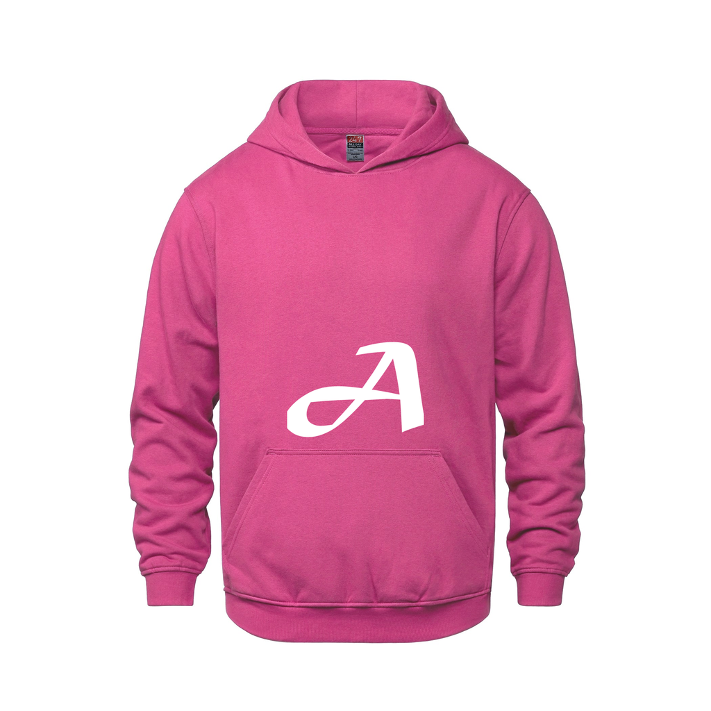 Alphabet A Hoodie 9 inch calligraphy White ink, Heliconia