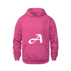 Alphabet A Hoodie 9 inch calligraphy White ink, Heliconia