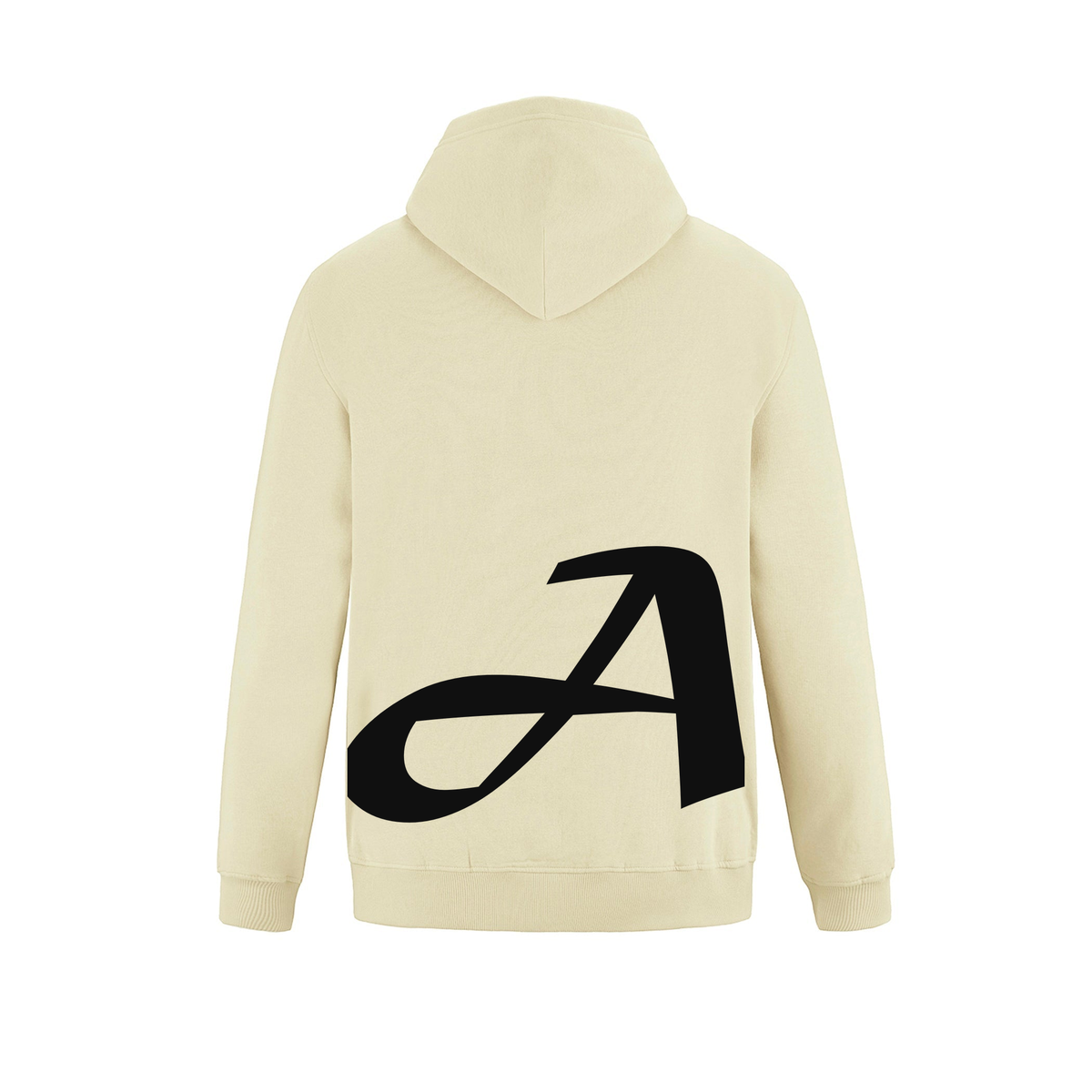 Alphabet A Hoodie 9 inch calligraphy Black ink, Ivory