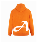 Alphabet A Hoodie 9 inch calligraphy White ink, Orange