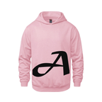 Alphabet A Hoodie 9 inch calligraphy Black ink, Pink