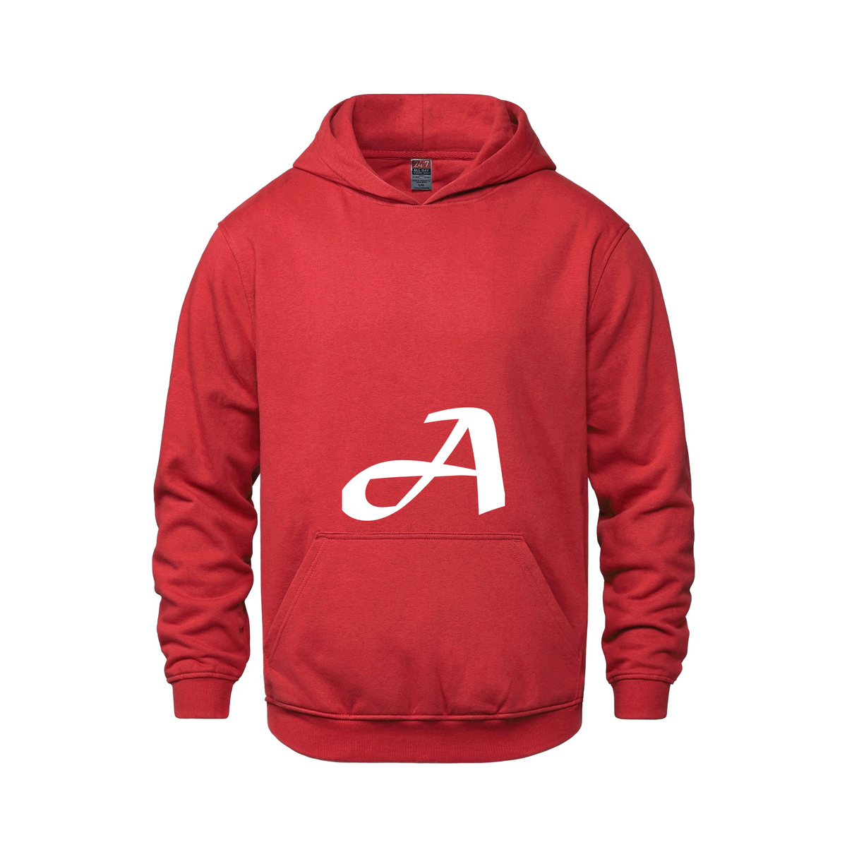 Alphabet A Hoodie 9 inch calligraphy White ink, Red