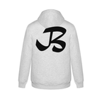 Alphabet B Hoodie 9 inch calligraphy Black ink, Ash