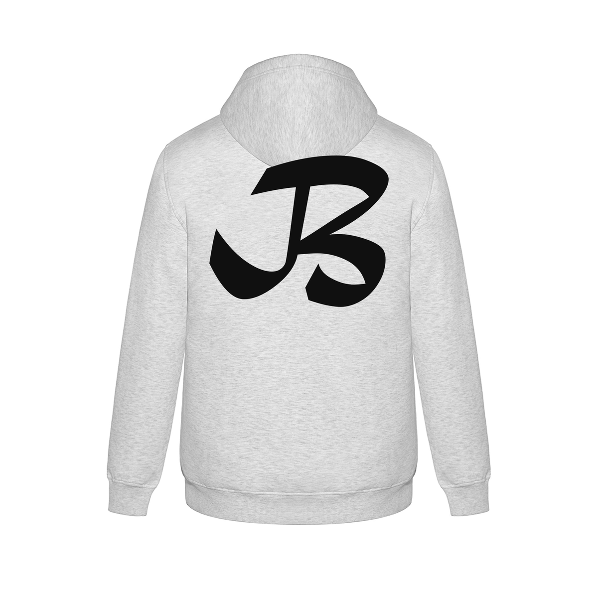 Alphabet B Hoodie 9 inch calligraphy Black ink, Ash