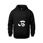Alphabet B Hoodie 9 inch calligraphy White ink, Black
