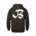 Alphabet B Hoodie 9 inch calligraphy White ink, Brown