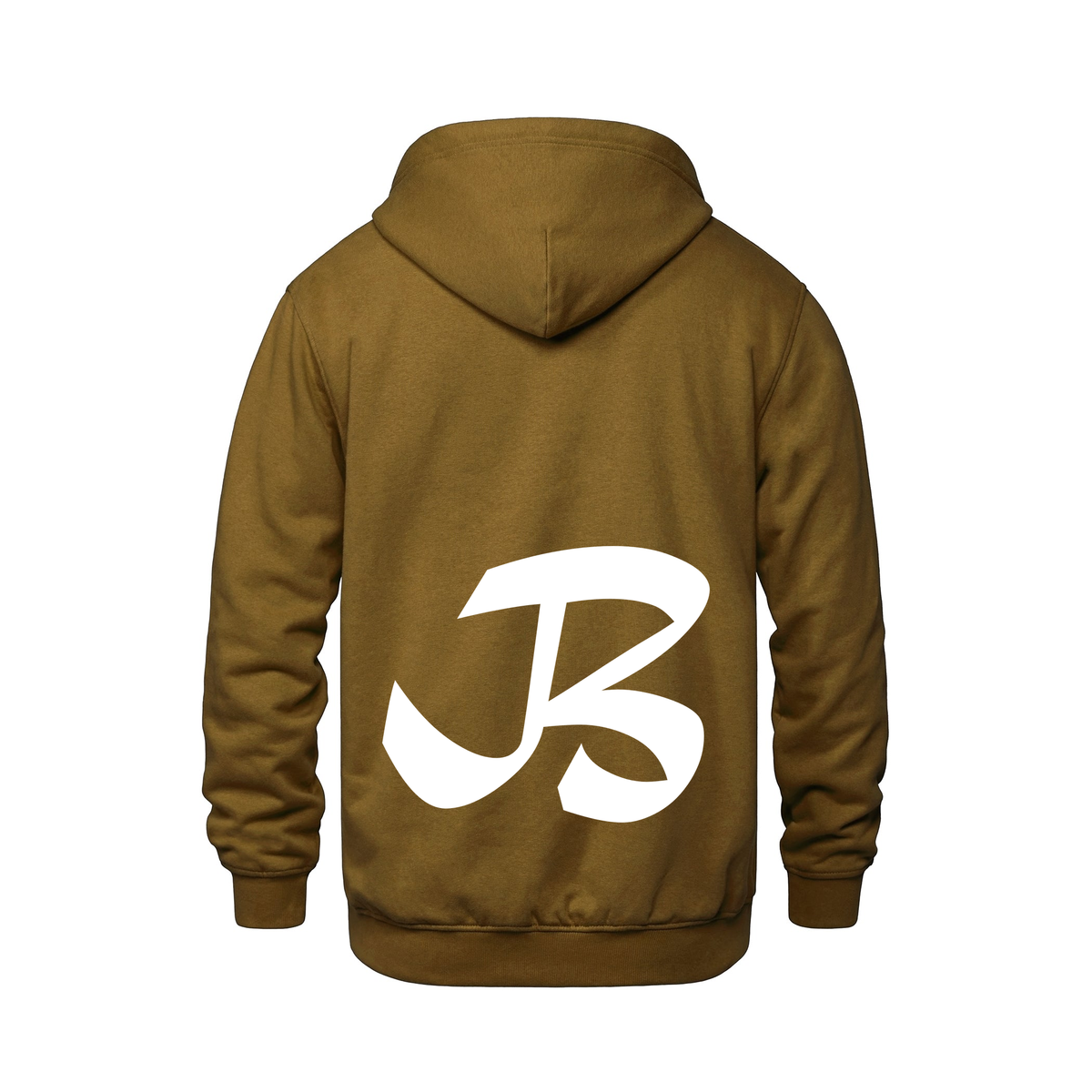 Alphabet B Hoodie 9 inch calligraphy White ink, Caramel