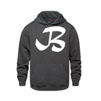 Alphabet B Hoodie 9 inch calligraphy White ink, Charcoal